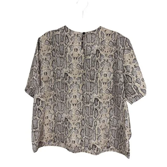 Truffles Animal Print Snakeskin Top 2X Brown Safari Jungle Exotic Classic Chic - Picture 4 of 11